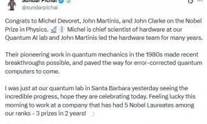 谷歌连续收获诺贝尔奖！AI拿下去年化学奖，量子计算拿下今年物理学奖