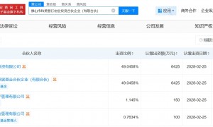 五粮液等在佛山成立和美智行创投合伙企业 出资额1.31亿