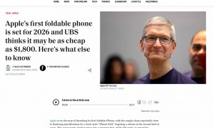 苹果首款折叠iPhone来袭：搭载三星无折痕技术，预计起售价1800美元起！